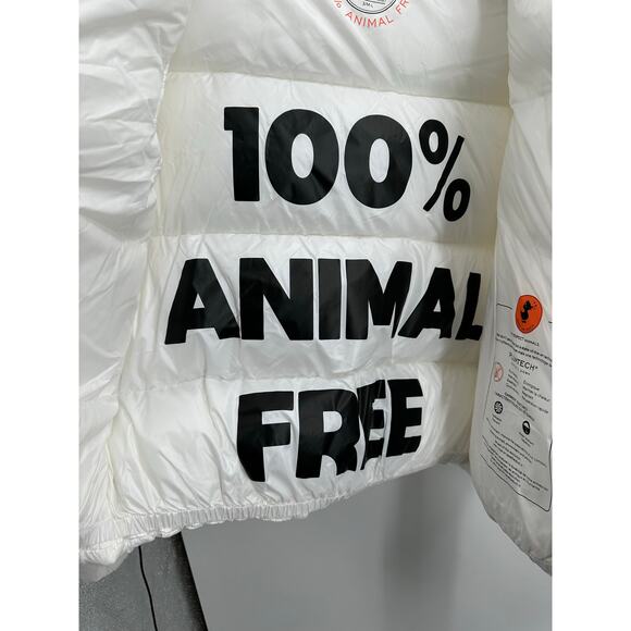 Save The Duck WOMEN'S ANIMAL FREE PUFFER JACKET ISLA IN OFF WHITE Size: M/L - Picture 6 of 10
